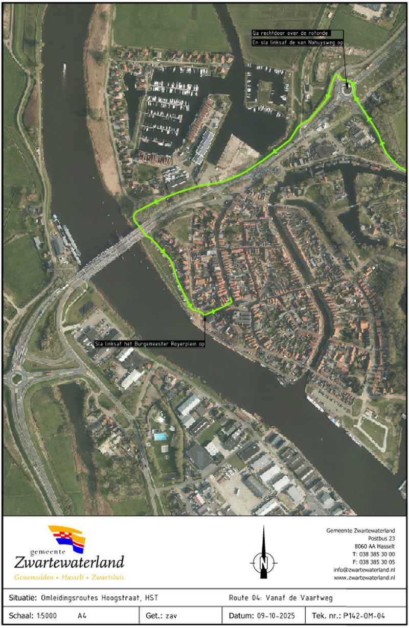 Omleiding vanaf Vaartweg